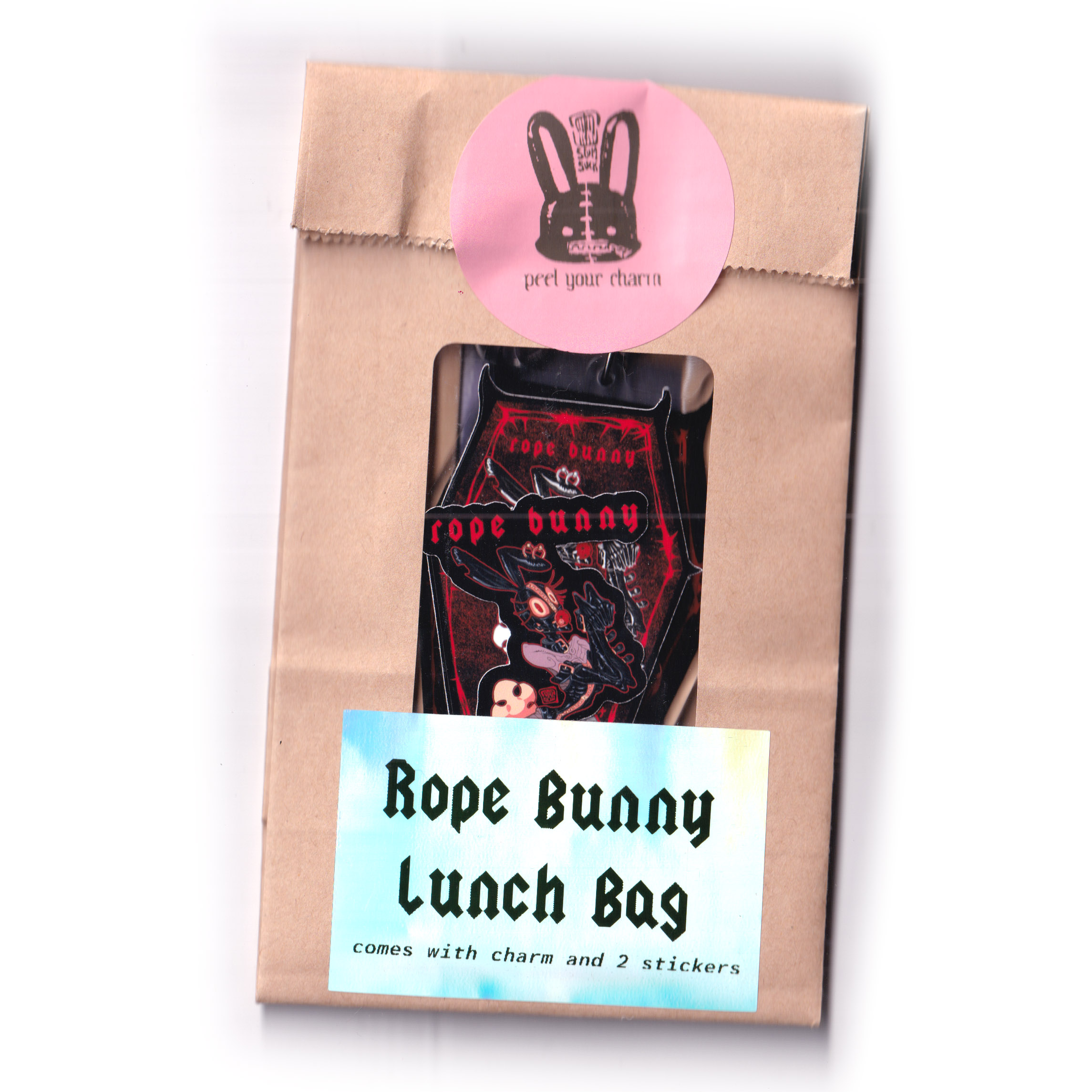 Acrylic Charm & Sticker Bundle: Rope Bunny + Kitty