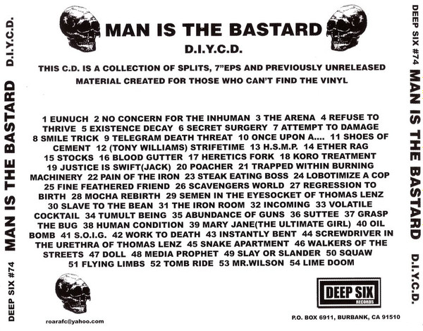 MAN IS THE BASTARD - D.I.Y. CD