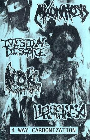 4 way split - Carbonization - Mixomatosis / Intestinal Disgore / M.D.K. / Urophagia (cs, 2009)