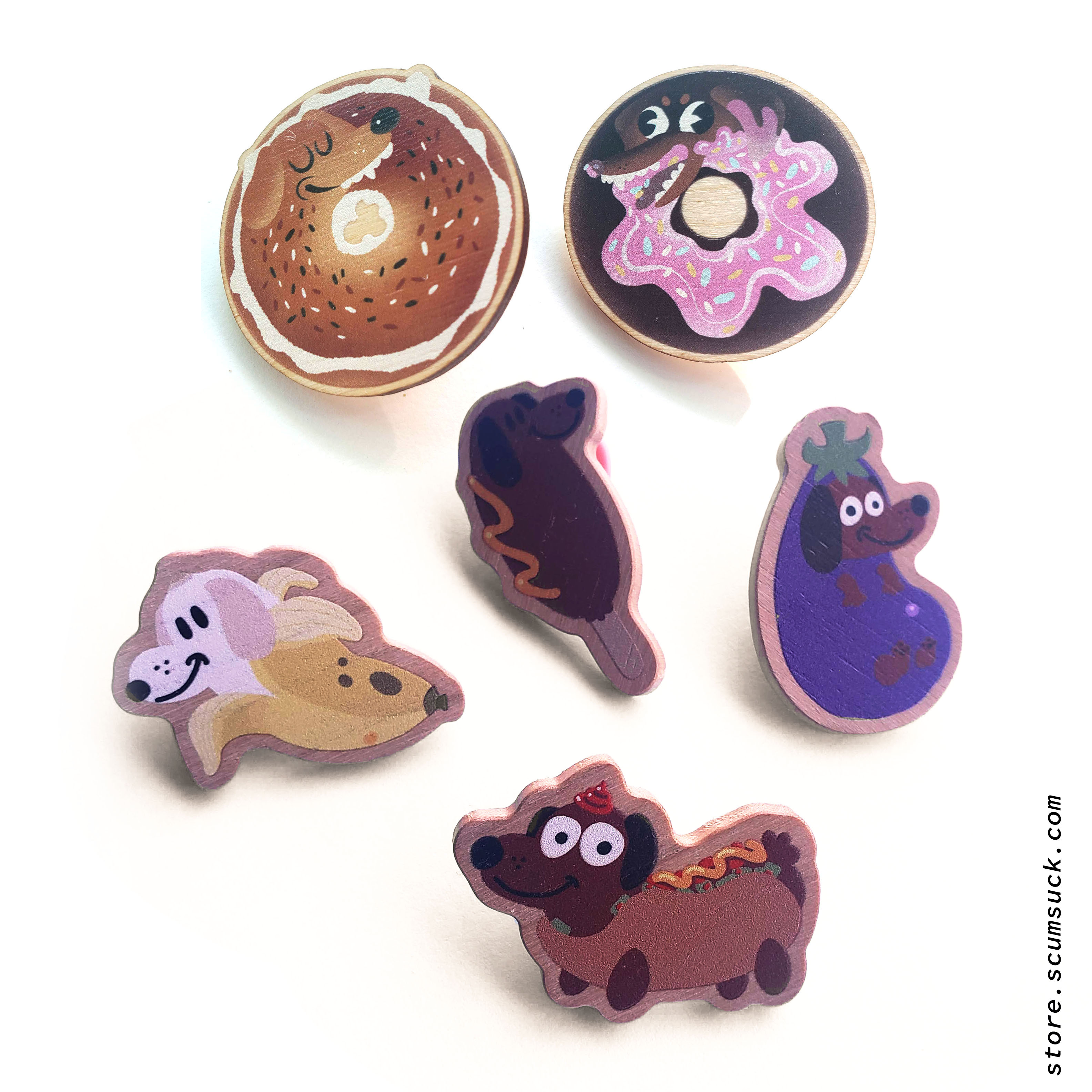 Pins (wood): Dachshund Foods