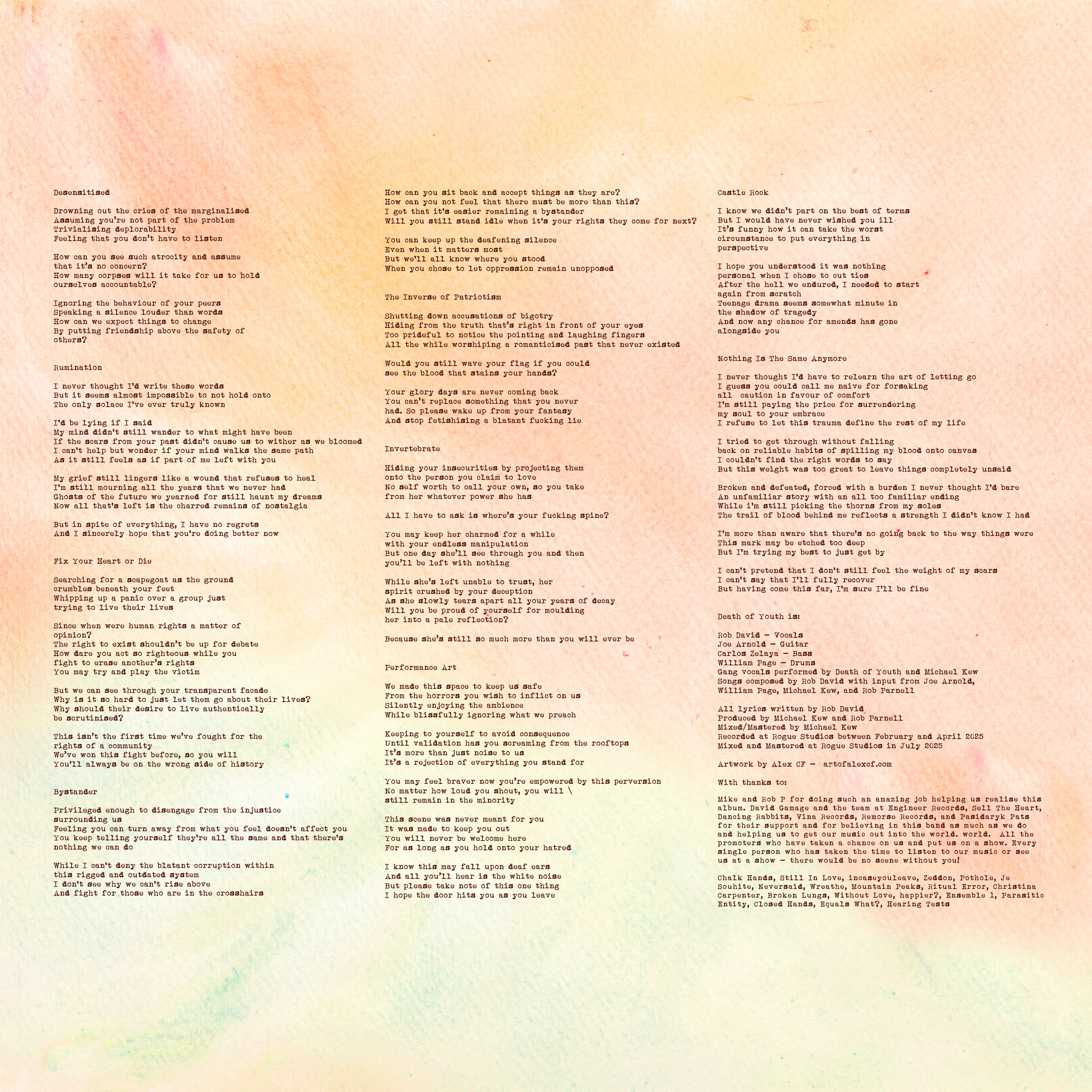 DEATH OF YOUTH - Nothing Is The Same Anymore LP