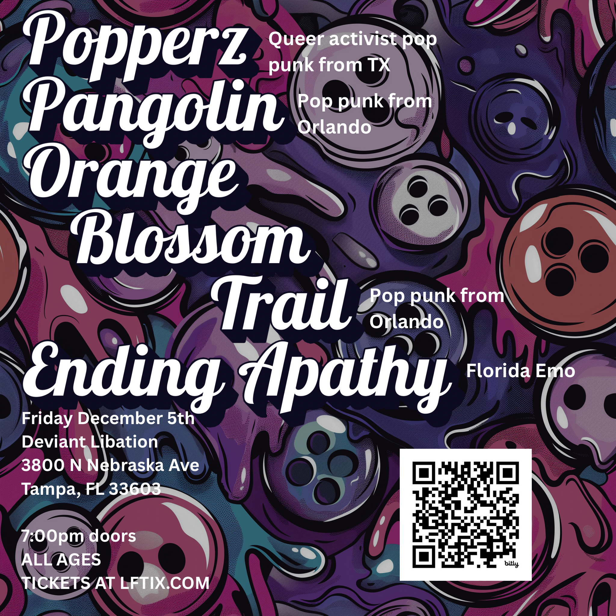 Popperz (TX), Pangolin (ORL), Orange Blossom Trail (ORL), Ending Apathy (FL) at Deviant Libation