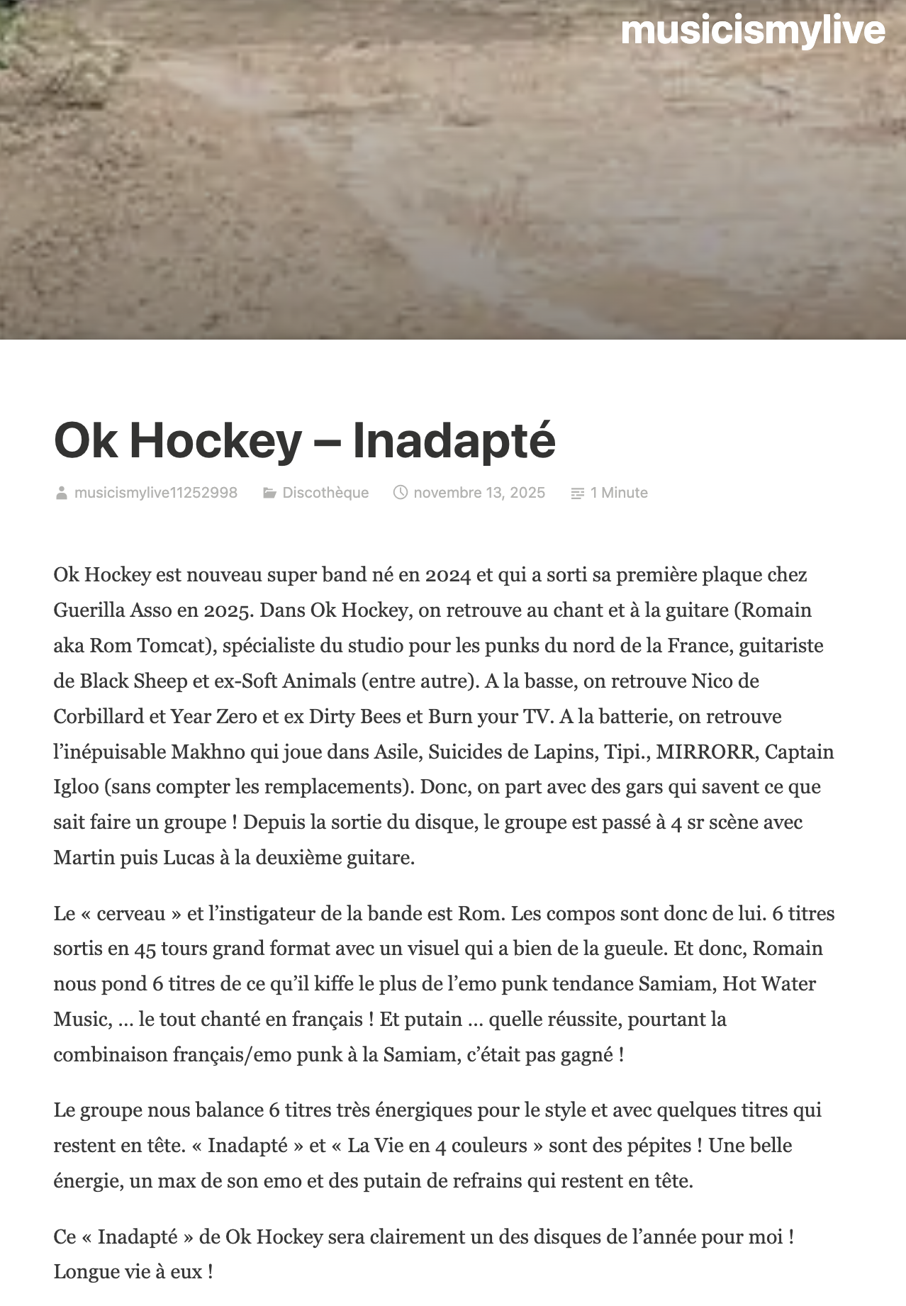OK Hockey - Inadapté