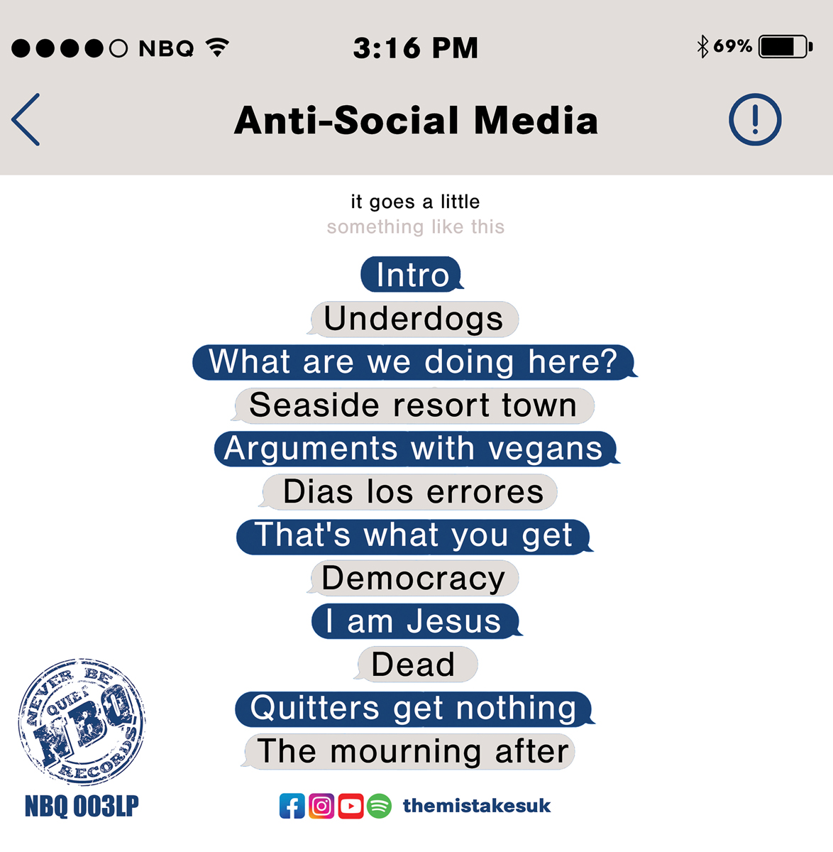 NBQ 003LP The Mistakes - Anti-Social Media (Vinyl LP)