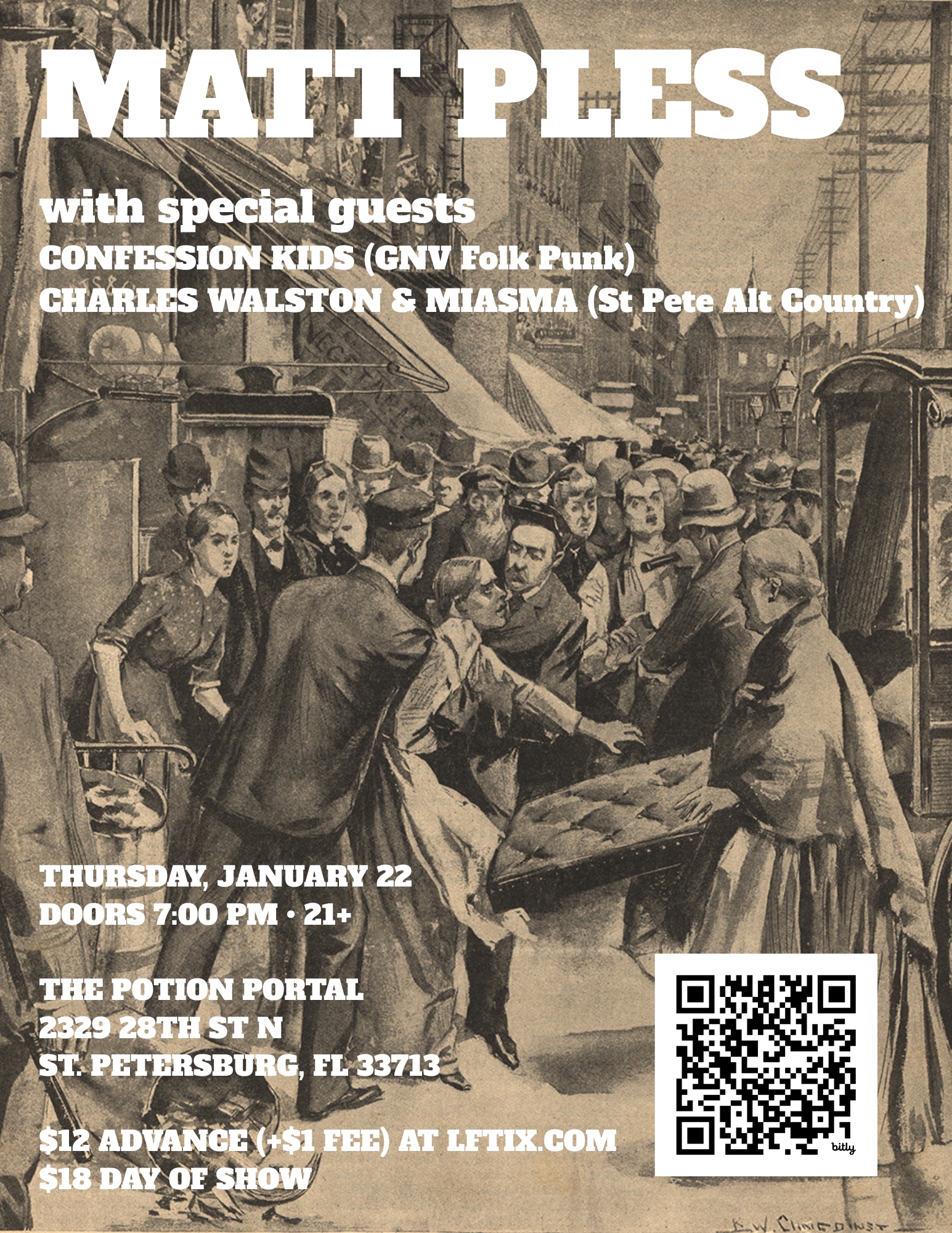 Matt Pless (Maryland), Confession Kids (GNV), Charles Walston and Miasma (St Pete) at The Potion Portal