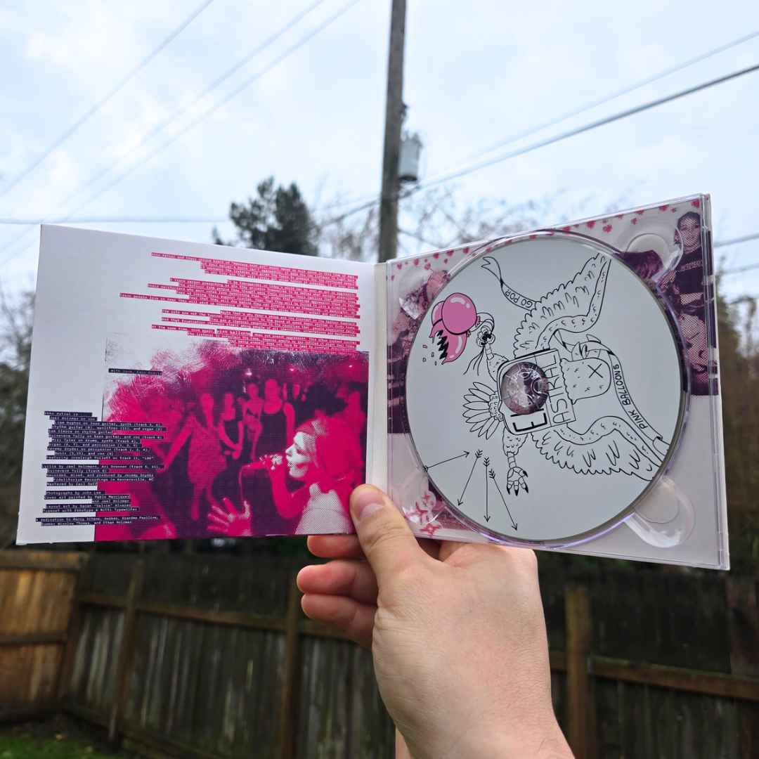 Product shots of Ekko Astral - pink balloons: popped