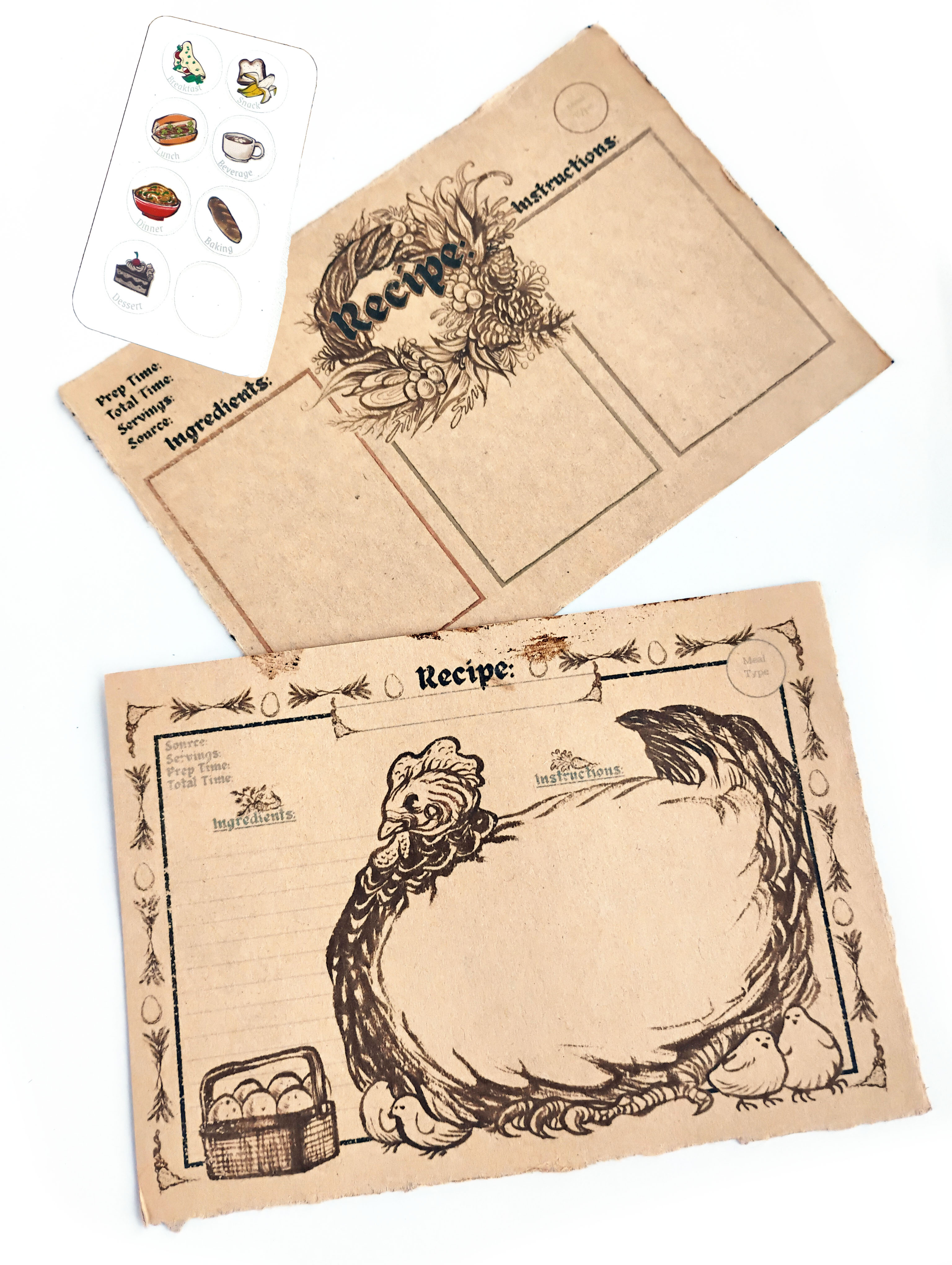 Recipe Cards: Medieval Prints