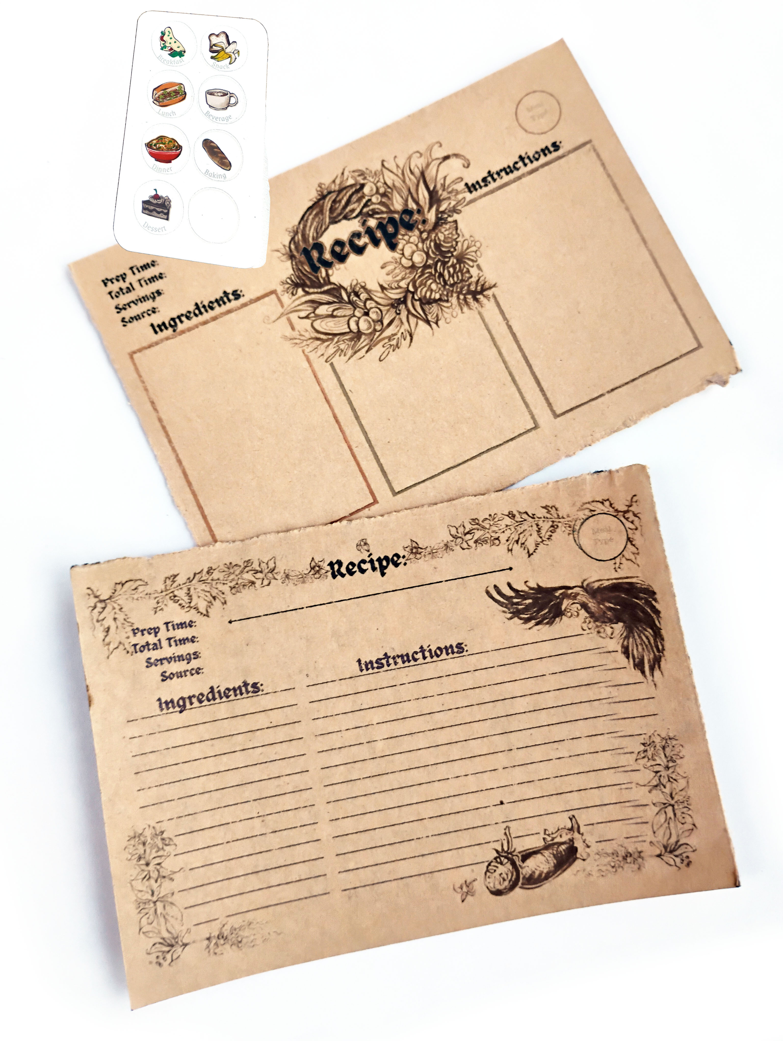Recipe Cards: Medieval Prints
