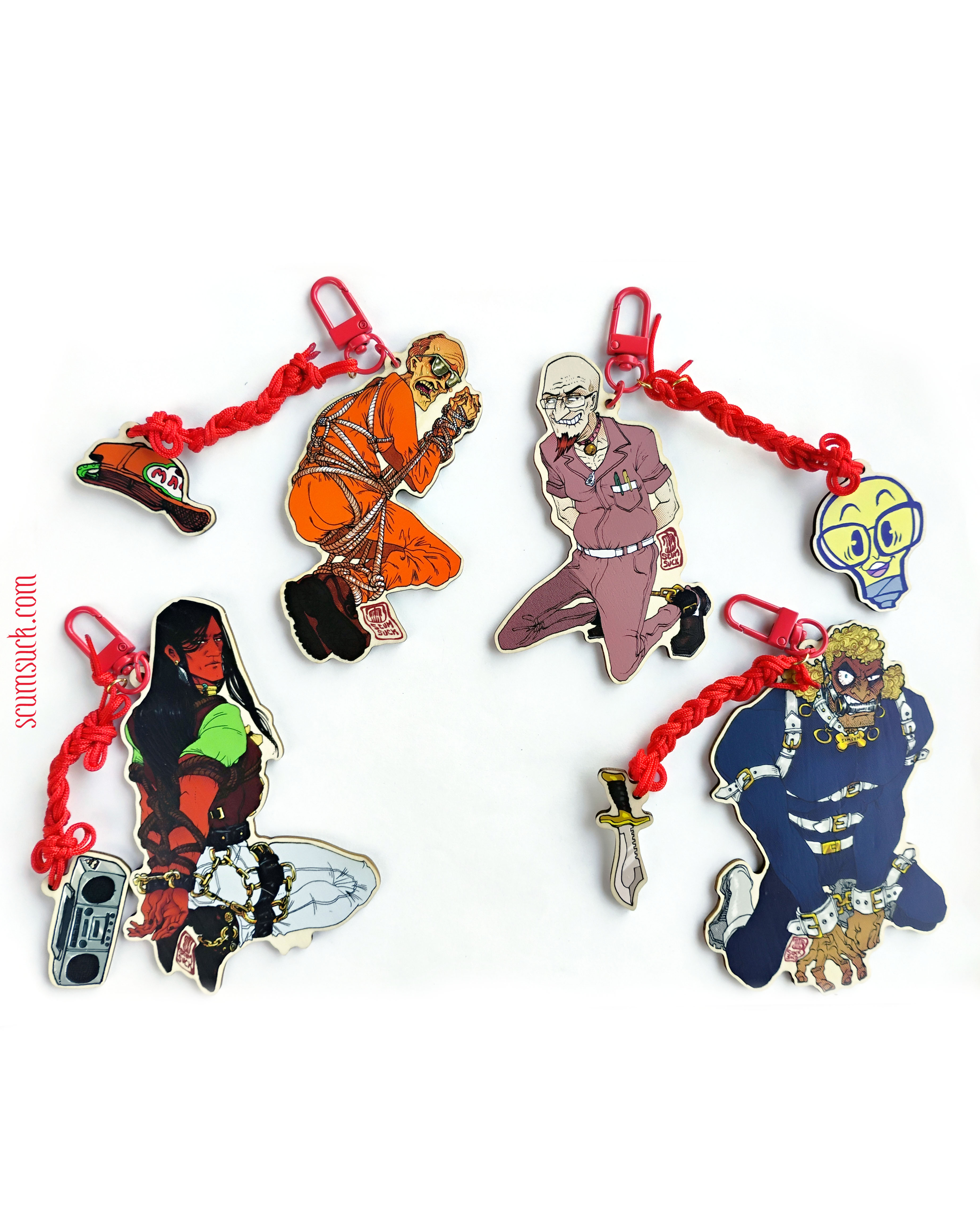 Kinbaku Keychains: Brock + Rusty, Dale + John