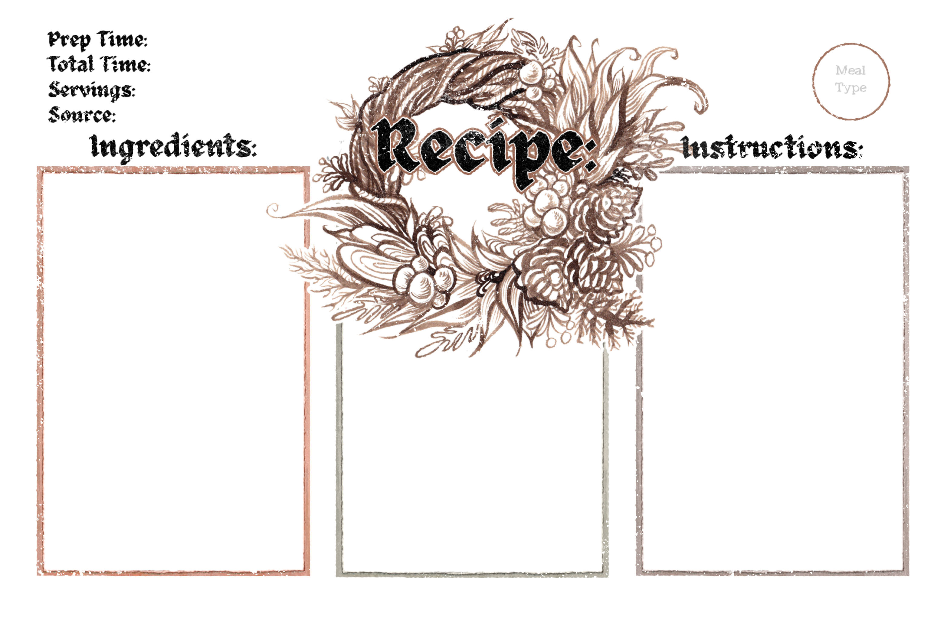 Recipe Cards: Medieval Prints
