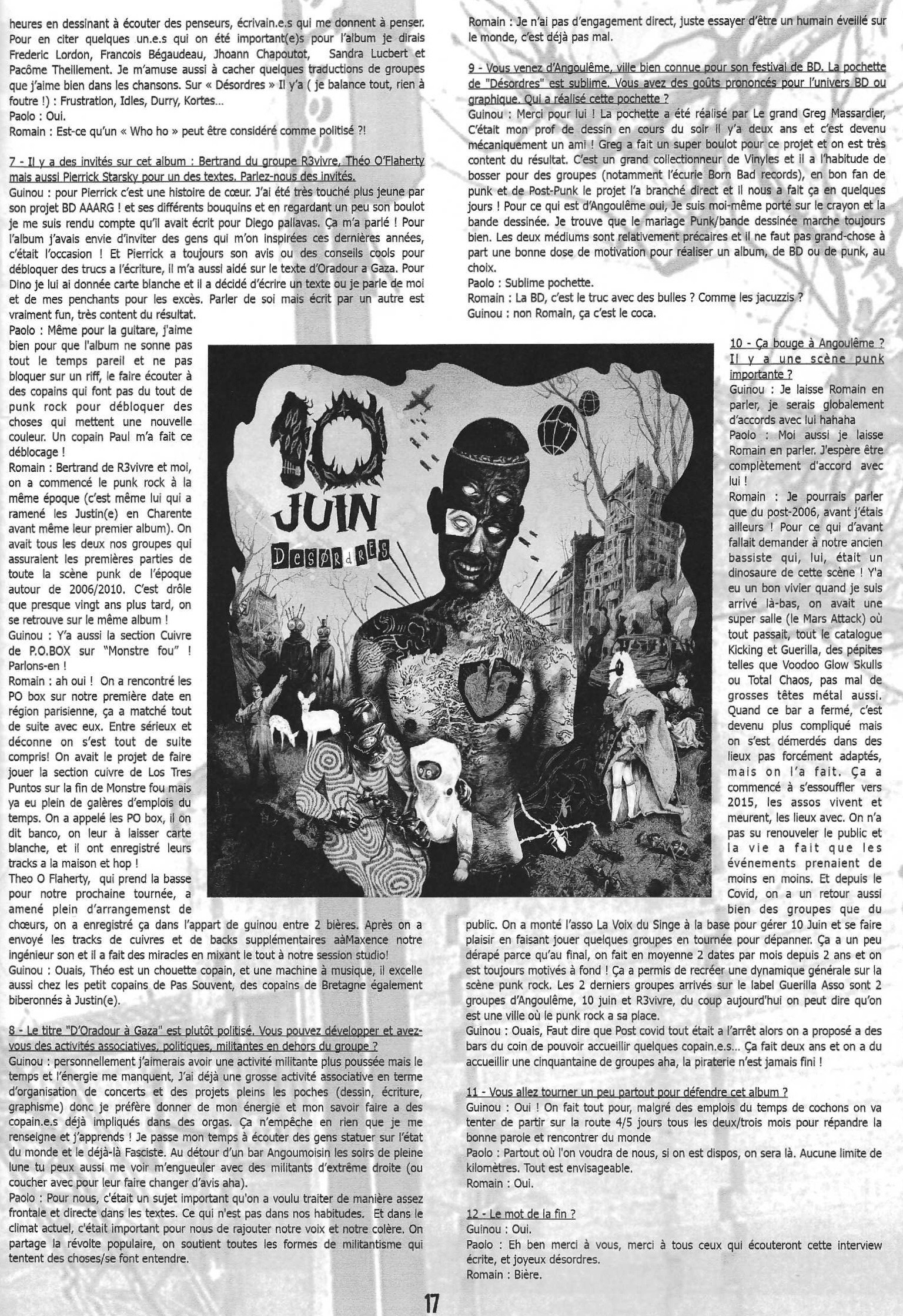 10 Juin - Désordres