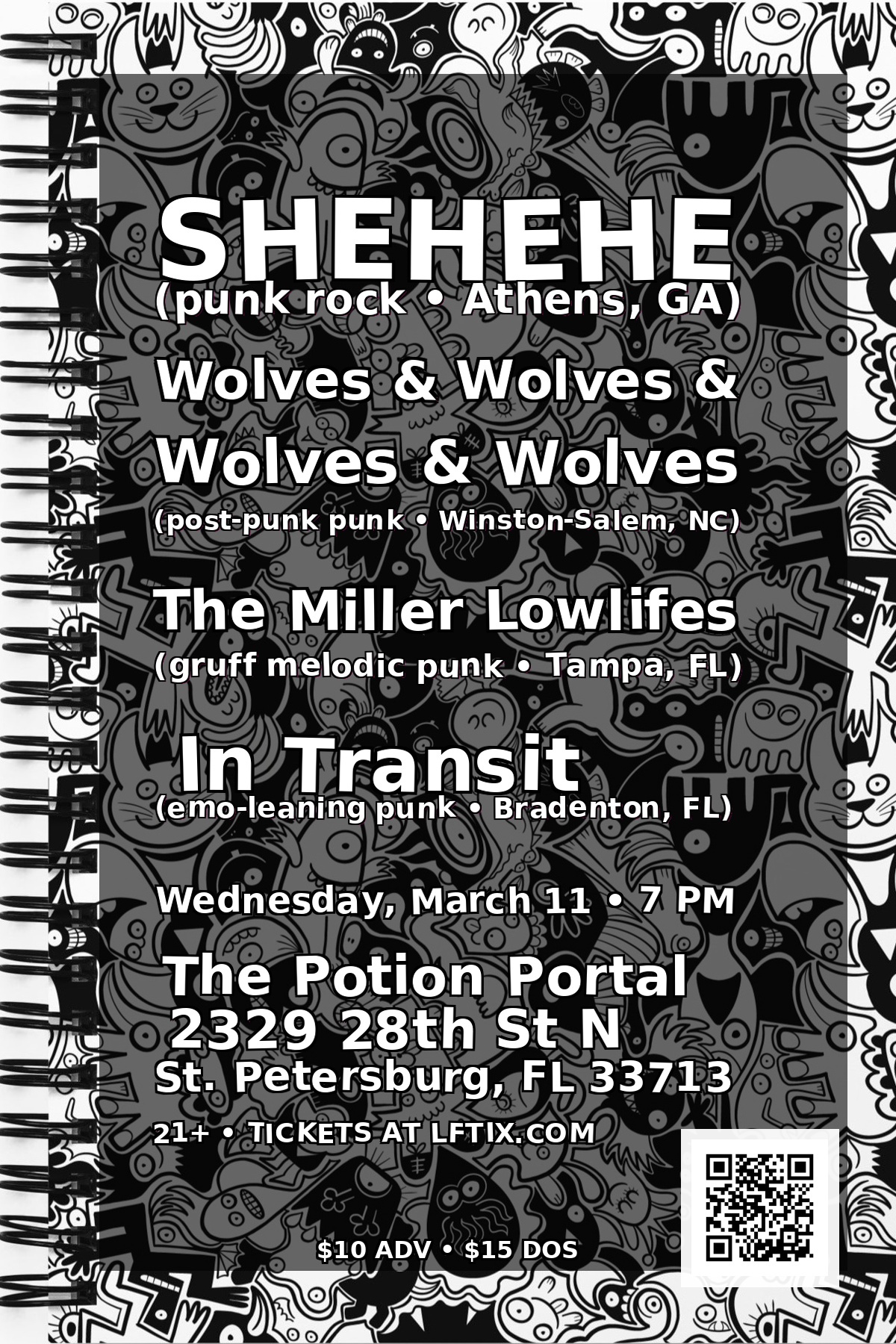 SHEHEHE (Athens, GA), Wolves & Wolves & Wolves & Wolves, The Miller Lowlifes, In Transit