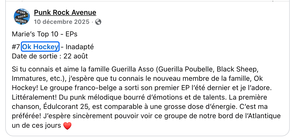 OK Hockey - Inadapté