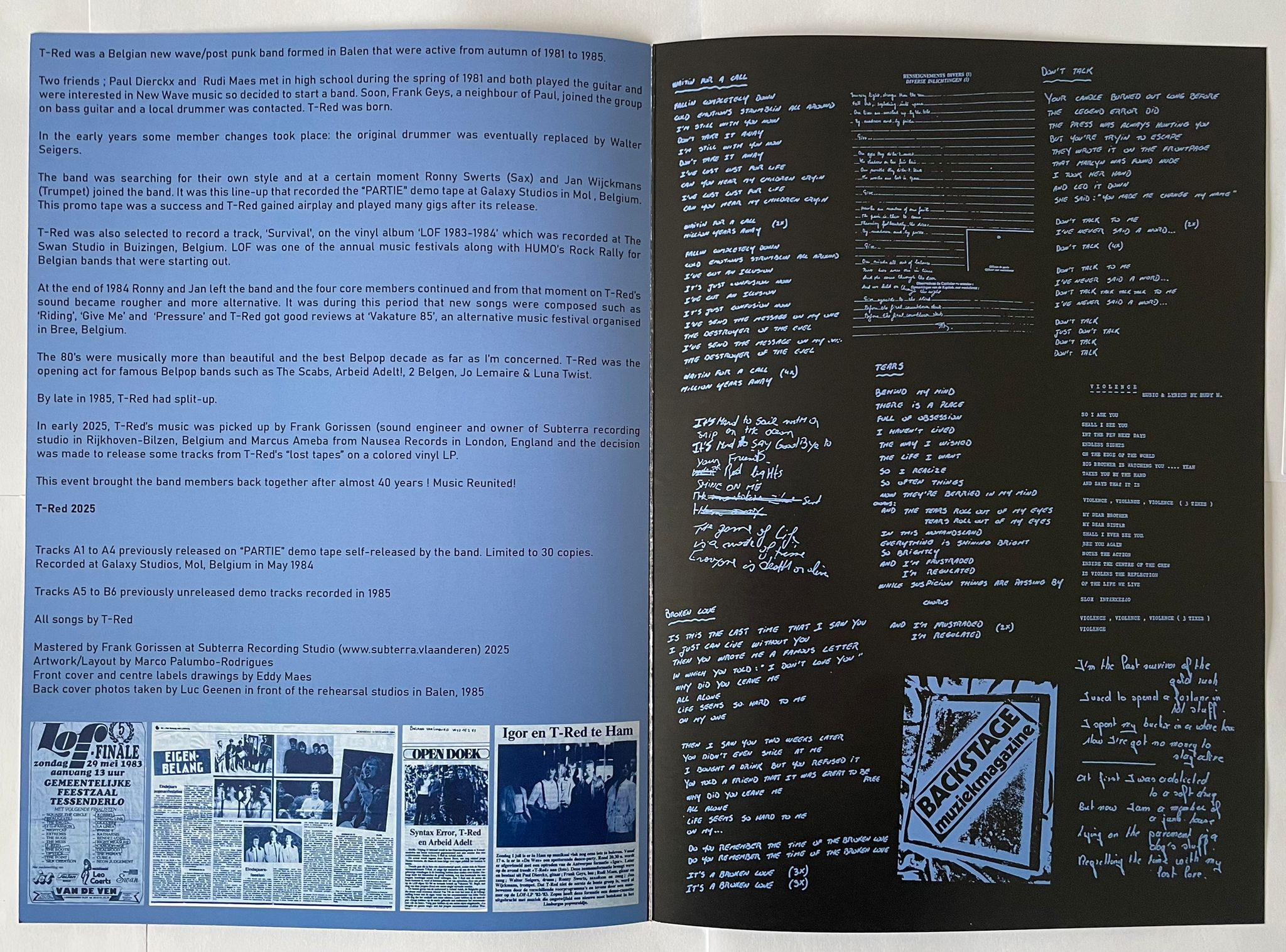 T-RED - Partie 1984-1985 LP (NR015) BLUE VINYL