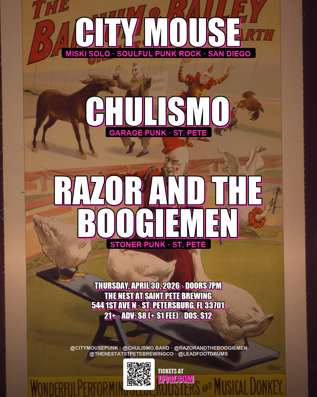 City Mouse (Miski Solo), Chulismo, Razor and the Boogiemen at The Nest
