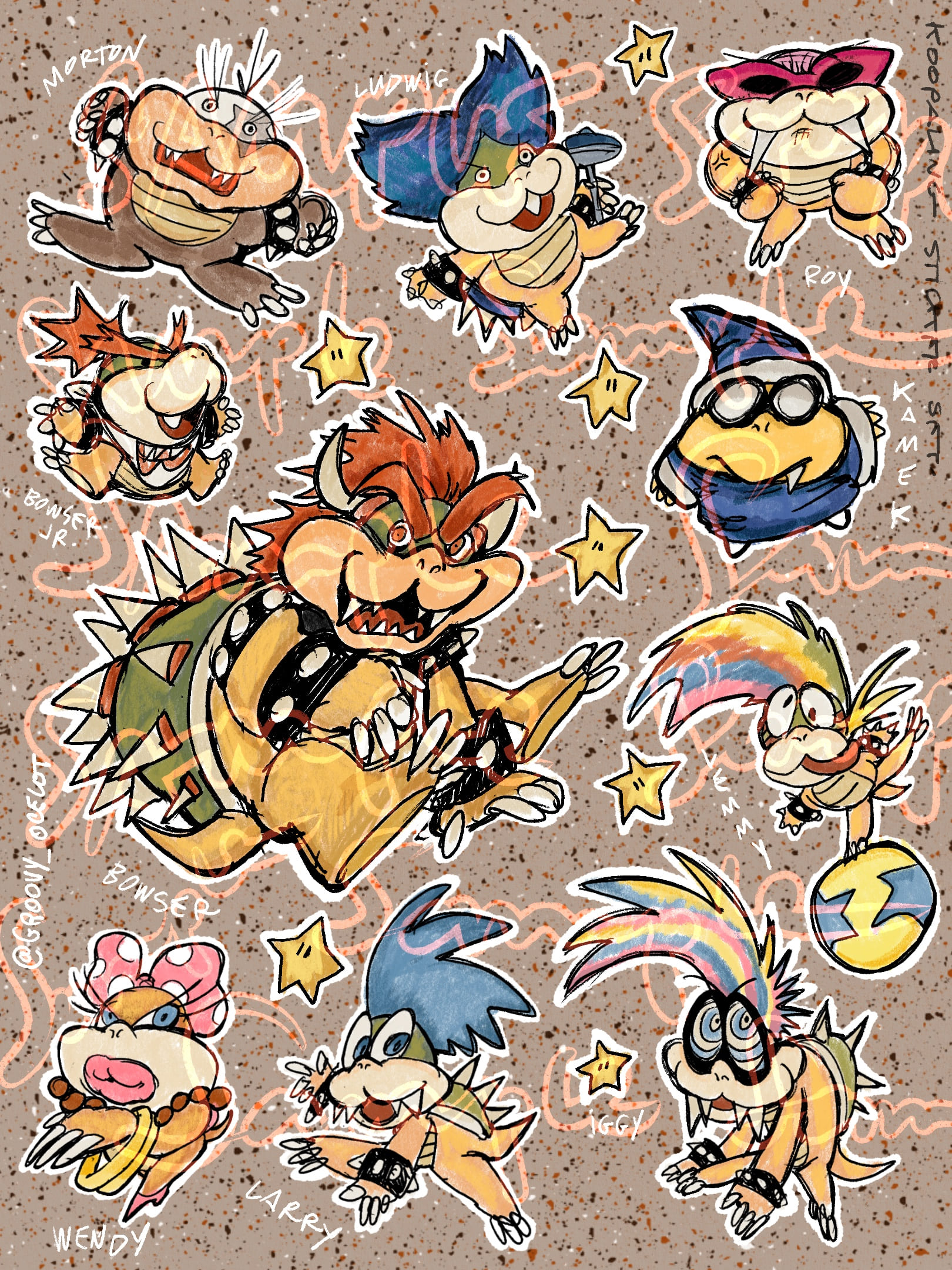 Koopalings Sticker Set.