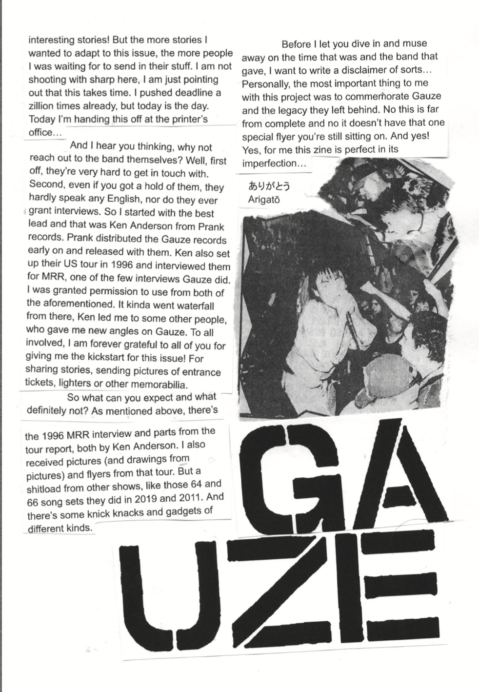 Love Letters to Gauze fanzine