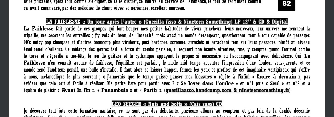 La Faiblesse - Un jour après l'autre