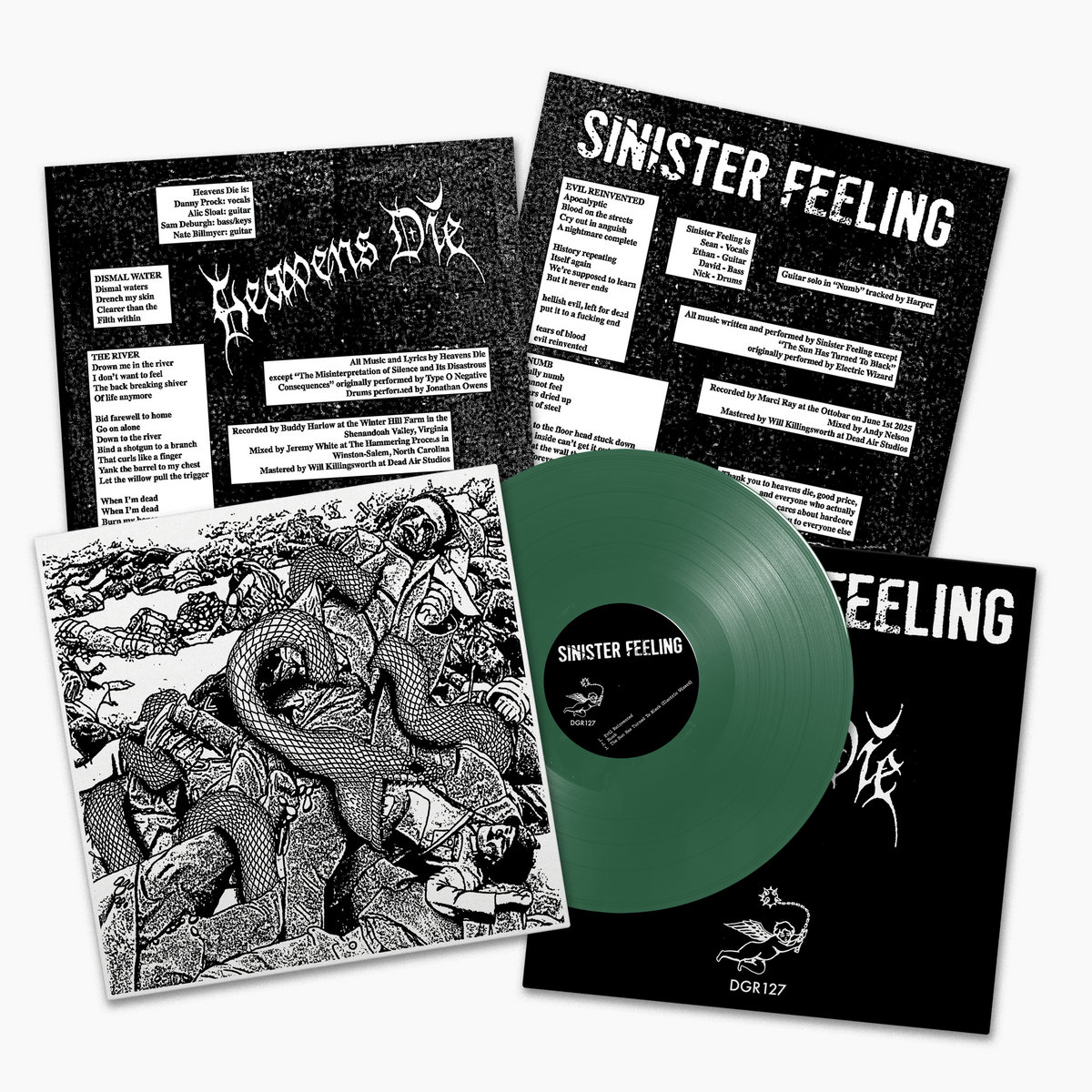 SINISTER FEELING/HEAVENS DIE Split LP