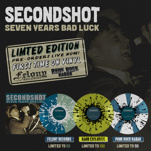 Pre-Order: SECONDSHOT - Seven Years Bad Luck (Blue/White Pinwheel w/ Black Splatter /50)