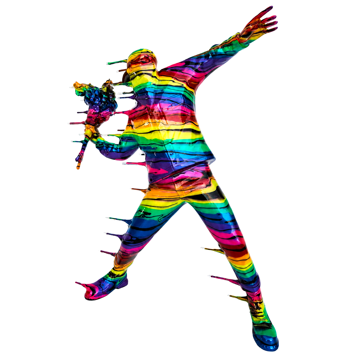 Blown Away Flower Bomber - Dark Rainbow