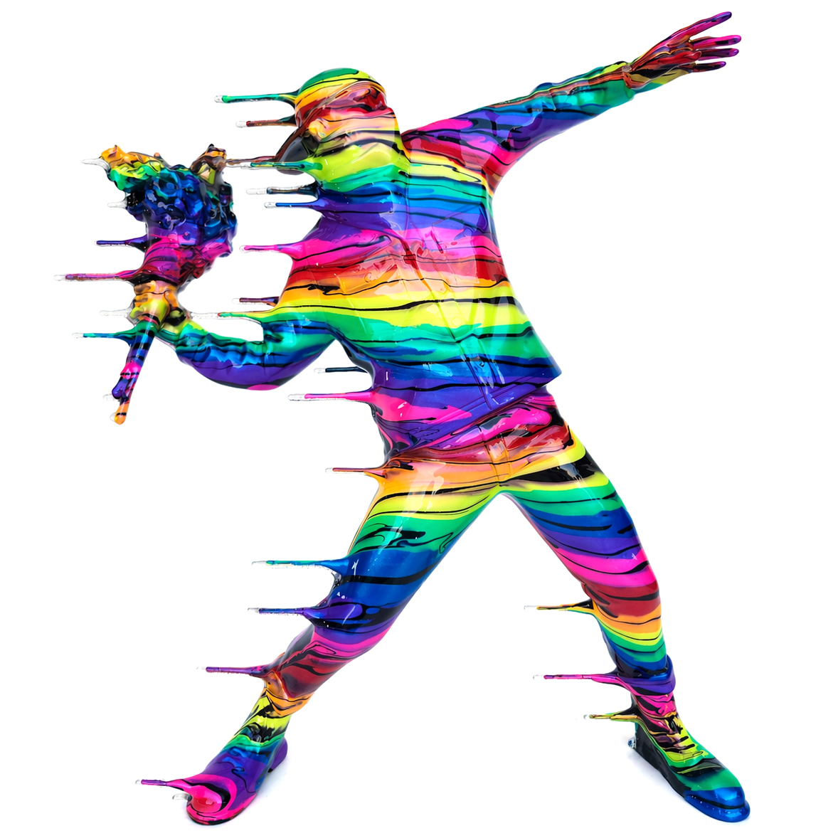 Blown Away Flower Bomber - Dark Rainbow