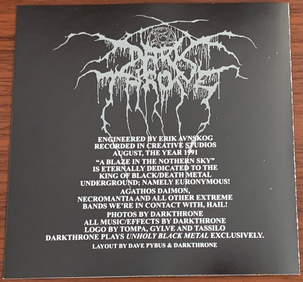 DARKTHRONE - A Blaze In The Northern Sky