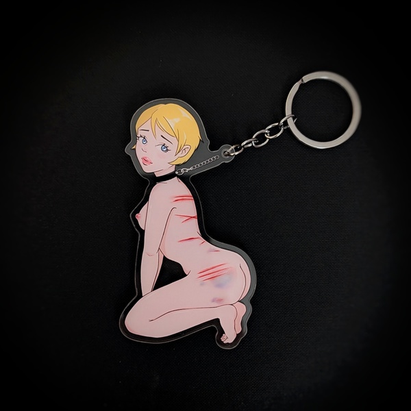 Acrylic Keychain Dog Girl