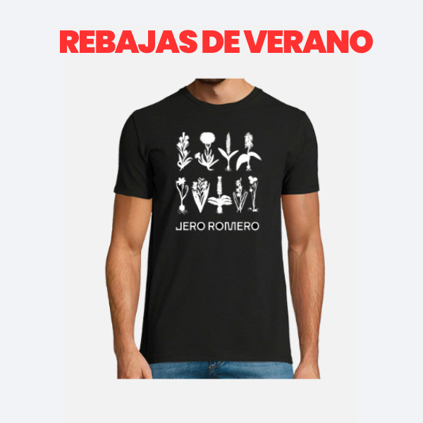 Camiseta negra con logo blanco