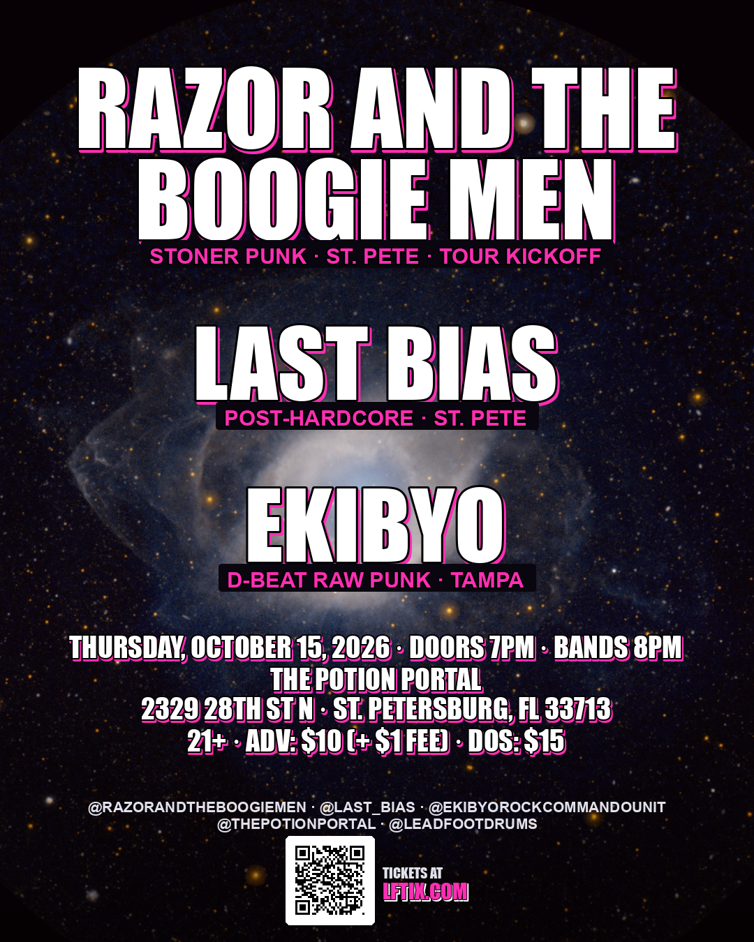 Razor and the Boogie Men (Tour Kickoff), Last Bias, Ekibyo at The Potion Portal