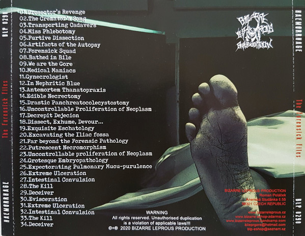 HAEMORRHAGE - The Forensick Files / Grotesque Embryopathology